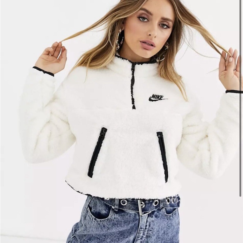 Nike Women's White Teddy Jacket